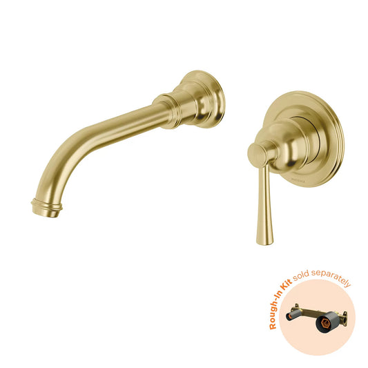 Phoenix Cromford SwitchMix Wall Basin Mixer Set 200mm (Fit-Off Kit Only), Brushed Gold