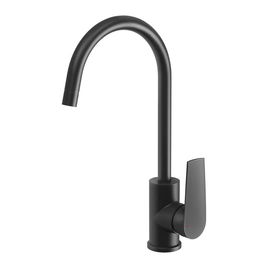 Phoenix Arlo Sink Mixer 200mm Gooseneck, Matte Black