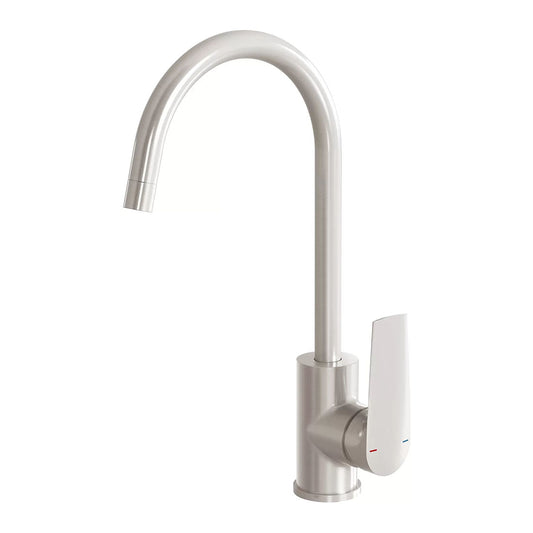 Phoenix Arlo Sink Mixer 200mm Gooseneck, Brushed Nickel