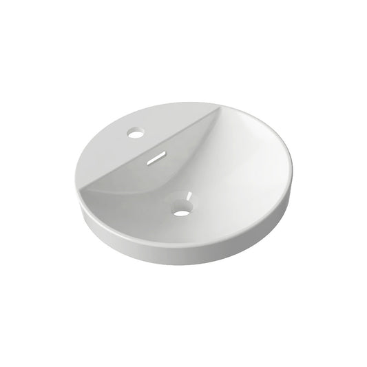 Syros 400 Ceramic Inset Basin 1 Tap Hole White