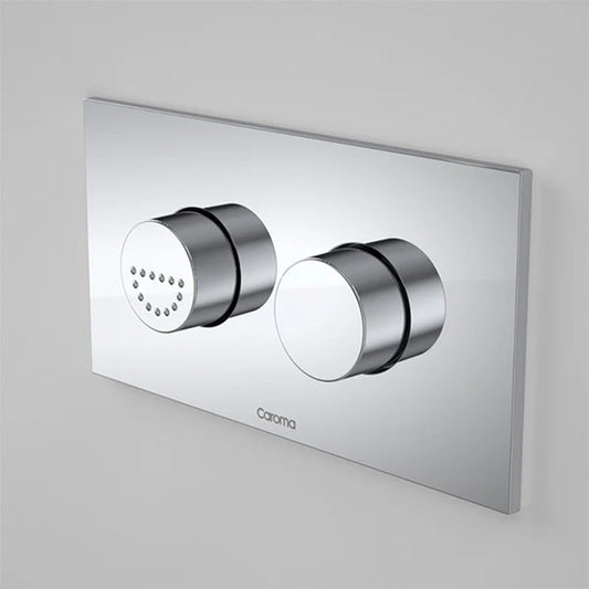 Caroma Invisi Series II Dual Flush Plate & Raised Care Buttons (Plastic) | Round | Chrome