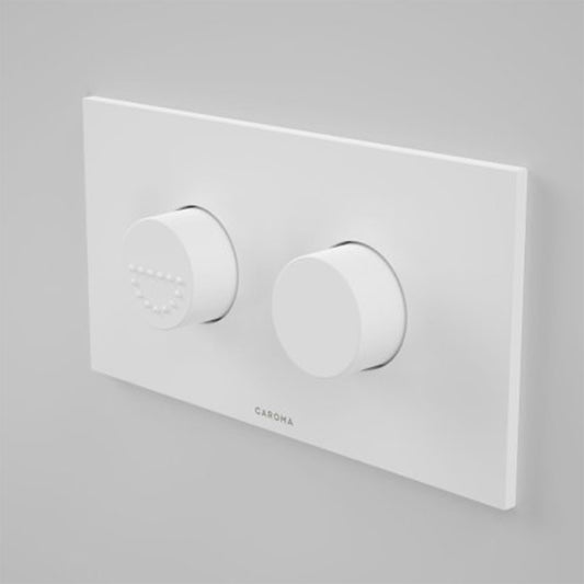 Caroma Invisi Series II Dual Flush Plate & Raised Care Buttons (Plastic) | Round | White (GermGard)