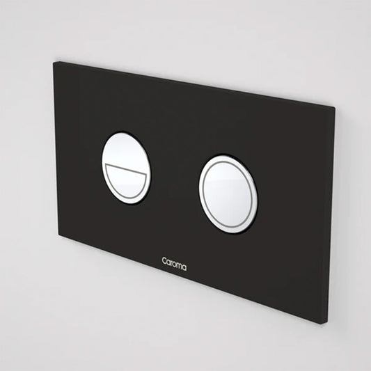 Caroma Invisi Series II Dual Flush Plate & Buttons (Metal) | Round | Black With Chrome Buttons