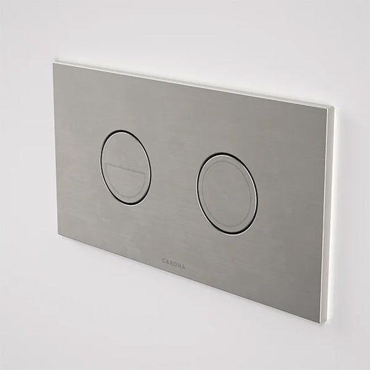 Caroma Invisi Series II Dual Flush Plate & Buttons (Metal) | Round | Brushed Nickel