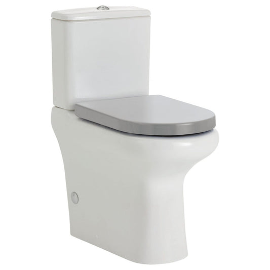 Fienza RAK Compact Back-to-Wall Toilet Suite, Grey Seat, S-Trap 160-210