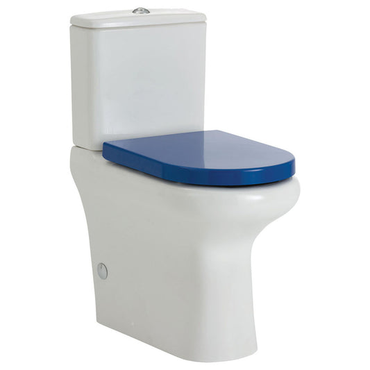 Fienza RAK Compact Back-to-Wall Toilet Suite, Blue Seat, S-Trap 160-210