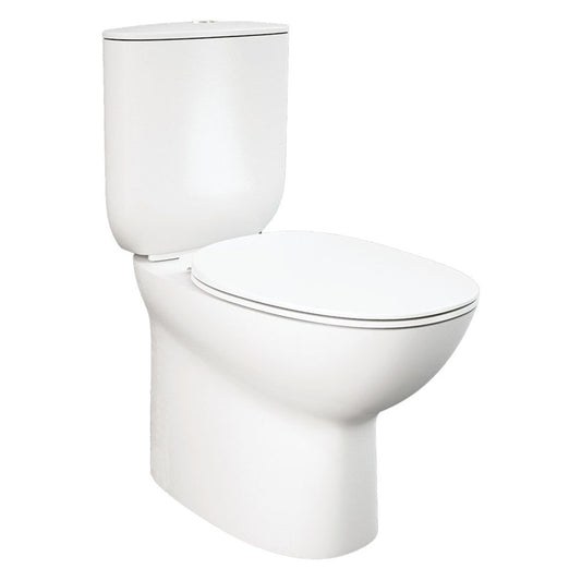 Fienza RAK Morning Back-to-Wall Toilet Suite, Alpine White with Bottom Inlet, S-Trap 150