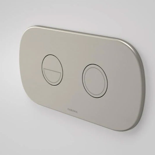 Caroma Contura II Invisi Series II DC Dual Flush Button Panel | Round | Brushed Nickel