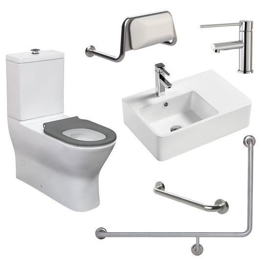 Fienza Accessible Delta Care Kit with Right-Hand 90° Rail, Right Hand Basin