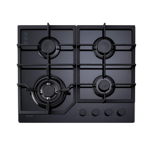 Euro Appliances Gas On Glass Cooktop | Black | 60cm