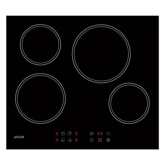 Euro Appliances Ceran Touch Electric Cooktop 60cm Black