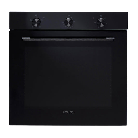 Euro Appliances Electric Multifunction Oven Black Glass 60cm