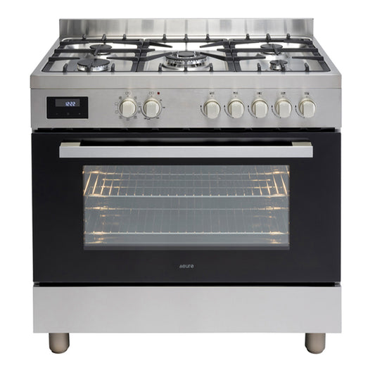 Euro Appliances Dual Fuel Freestanding Oven 90cm Stainless Steel