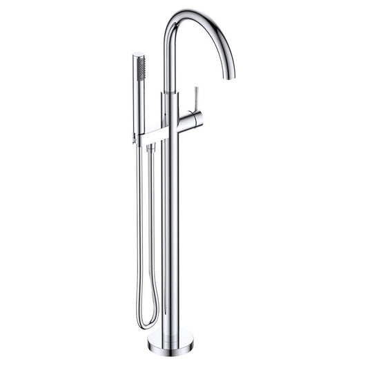 Argent Flow Floor Mounted Bath Filler With Hand Piece Chrome