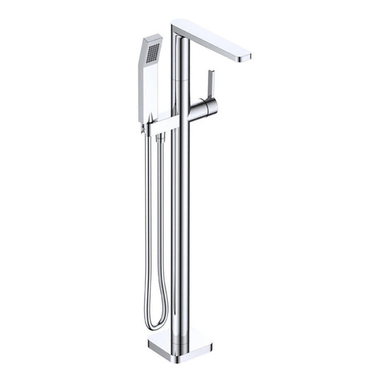 Argent Kubic Floor Mounted Bath Filler With Hand Piece Chrome
