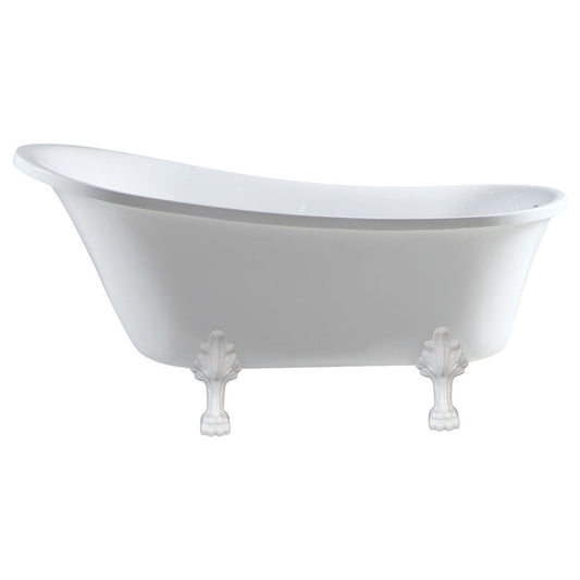 Fienza Clawfoot Freestanding Acrylic Bath, 1700mm White Feet