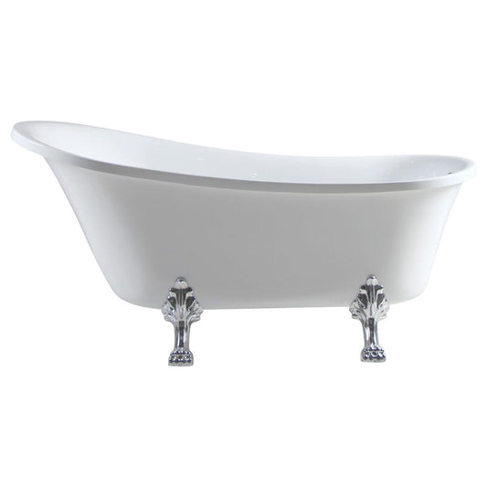 Fienza Clawfoot Freestanding Acrylic Bath, 1700mm Chrome Feet