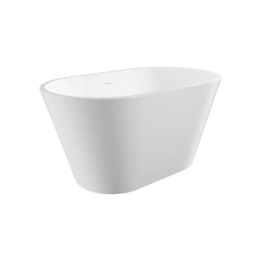 Fienza Freestanding Acrylic Bath with Overflow, 1300mm Gloss White