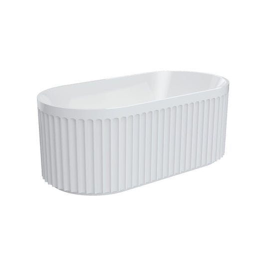 Fienza Eleanor Fluted Freestanding Acrylic Bath, 1700mm