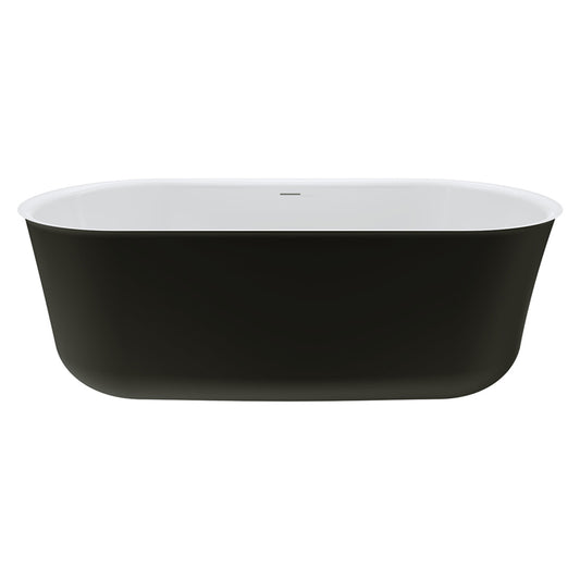 Fienza Windsor Freestanding Acrylic Bath with Overflow, 1700mm Matte Black