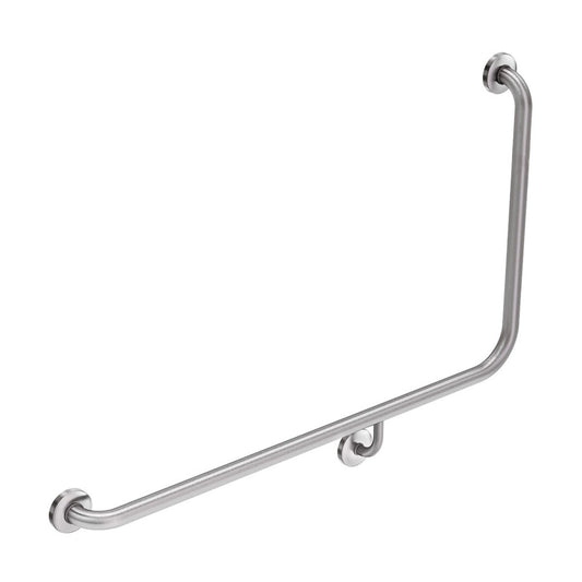 Fienza 90° Accessible Left-Hand Grab Rail, Stainless Steel