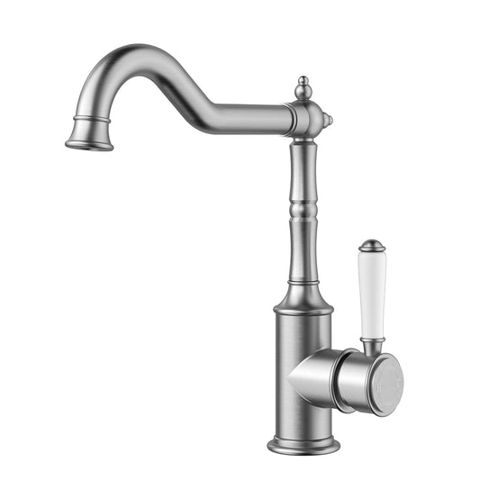 Ikon Clasico Sink Mixer Brushed Nickel - Ceramic Handle