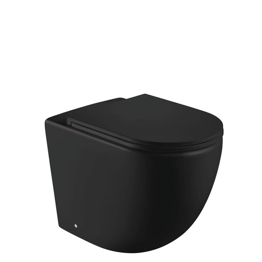 Fienza Koko Wall-Faced Toilet Suite, Matte Black, S-Trap