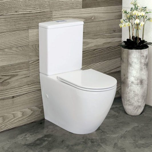 Fienza Alix Back-to-Wall Toilet Suite, Slim Seat, S-Trap 160-220