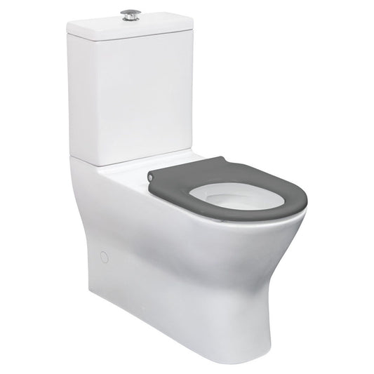 Fienza Delta Care Back-to-Wall Toilet Suite, Grey Seat, S-Trap 90-280