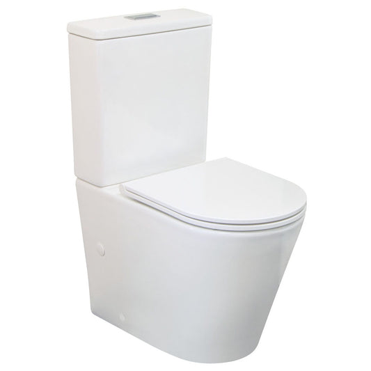 Fienza Isabella Back-to-Wall Toilet Suite, Slim Seat, S-Trap 160-230