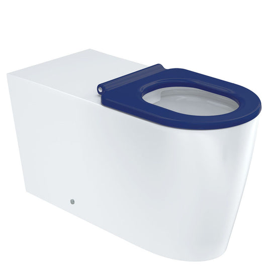 Fienza Isabella Care Wall-Faced Toilet Suite, Blue Seat, S-Trap