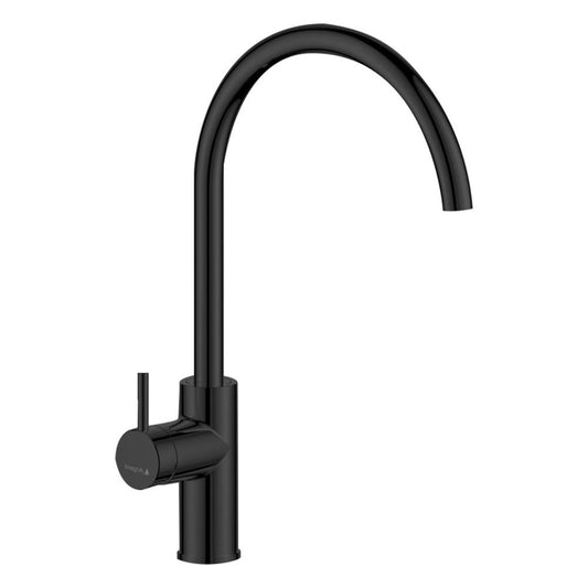 Argent Grace Gooseneck Kitchen Mixer Matte Black