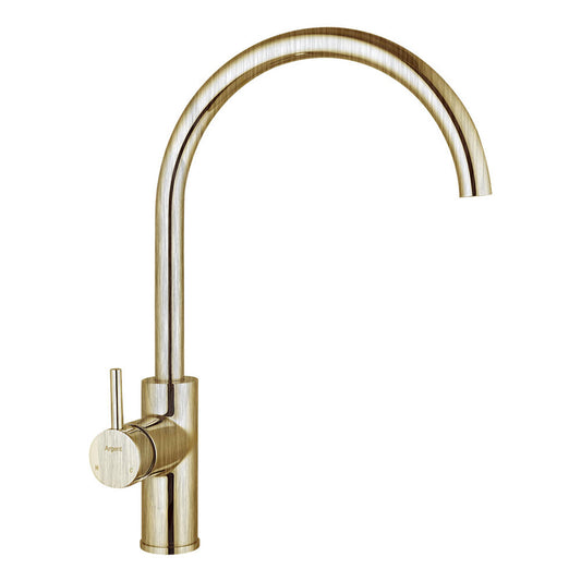 Argent Grace Gooseneck Kitchen Mixer Brushed Gold