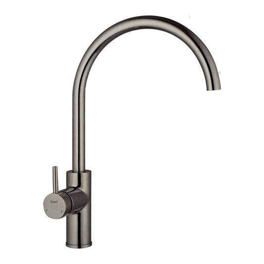 Argent Grace Gooseneck Kitchen Mixer Brushed Nickel