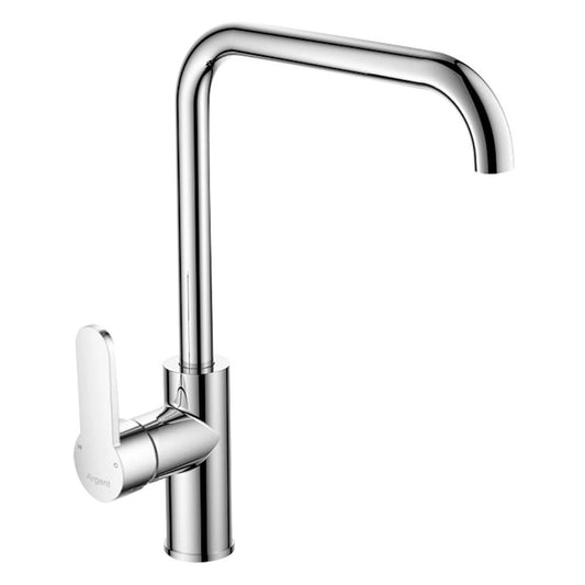 Argent Mirra Square Gooseneck Kitchen Mixer Chrome