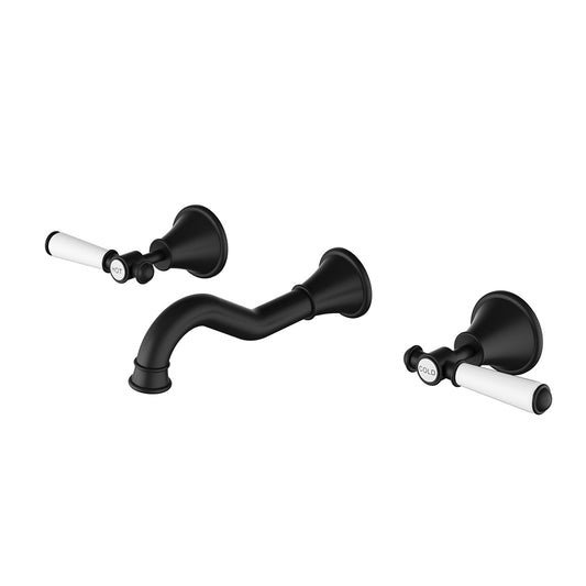 Ikon Clasico Bath Set Matte Black - Ceramic Handle