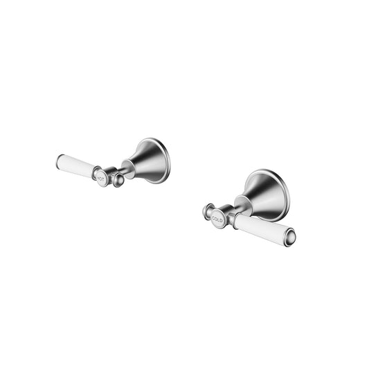 Ikon Clasico Wall Top Assemblies Brushed Nickel - Ceramic Handle