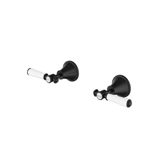 Ikon Clasico Wall Top Assemblies Matte Black - Ceramic Handle