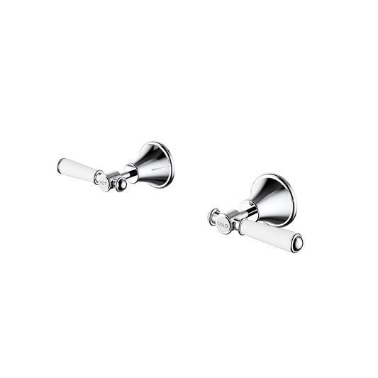 Ikon Clasico Wall Top Assemblies Chrome - Ceramic Handle