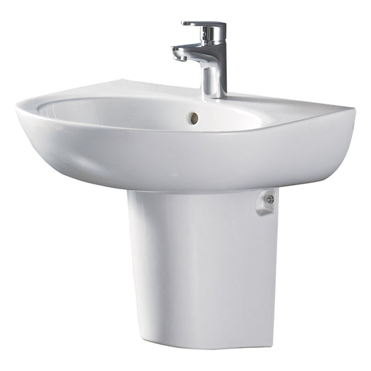 Fienza Stella Care Wall Basin with Integral Shroud, 3 Tap Holes