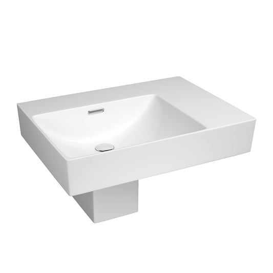 Fienza Tono Care Wall Basin with Integral Shroud, Left Bowl - No Tap Hole