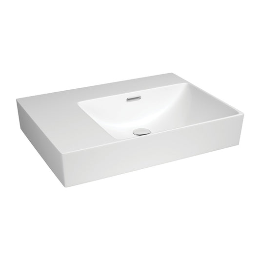 Fienza Tono Care Wall Basin, Right Bowl - No Tap Hole