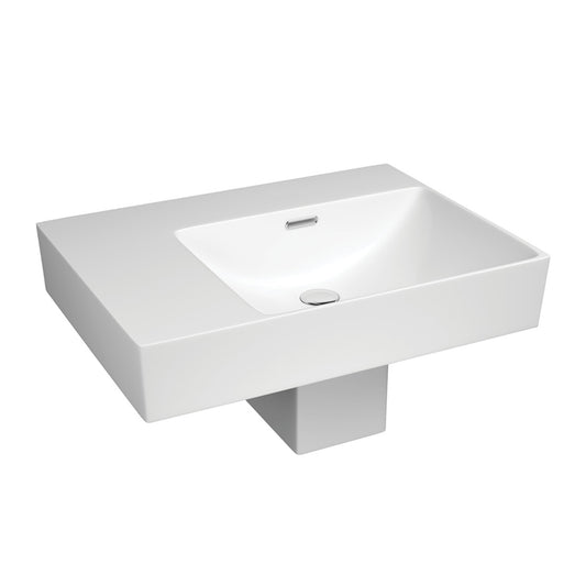 Fienza Tono Care Wall Basin with Integral Shroud, Right Bowl - No Tap Hole