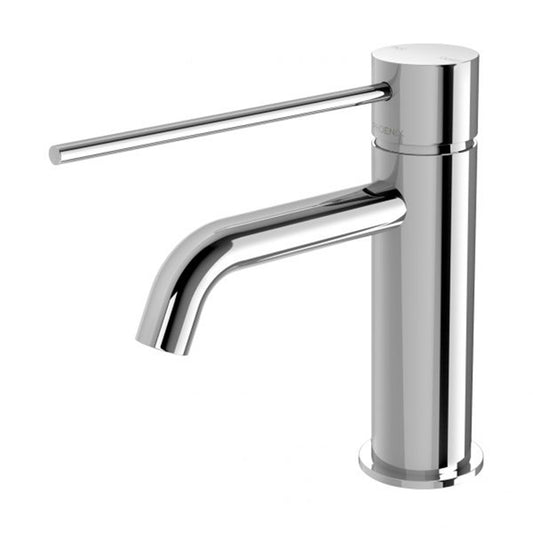Phoenix Vivid Slimline Basin Mixer Curved Outlet With Extended Lever Chrome